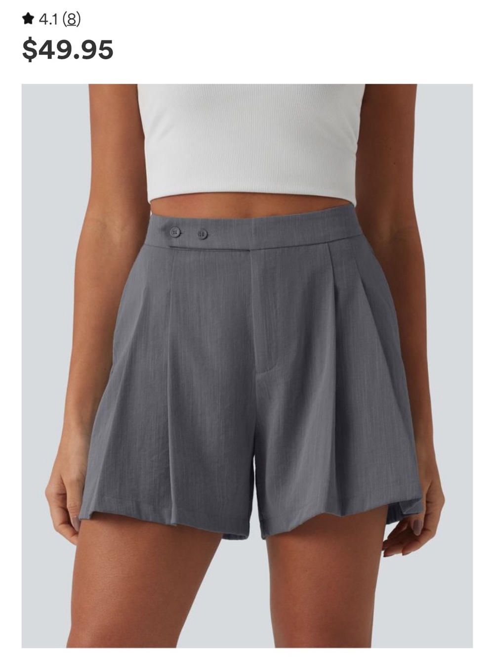 NWT HALARA Pleated Linen Shorts Small
